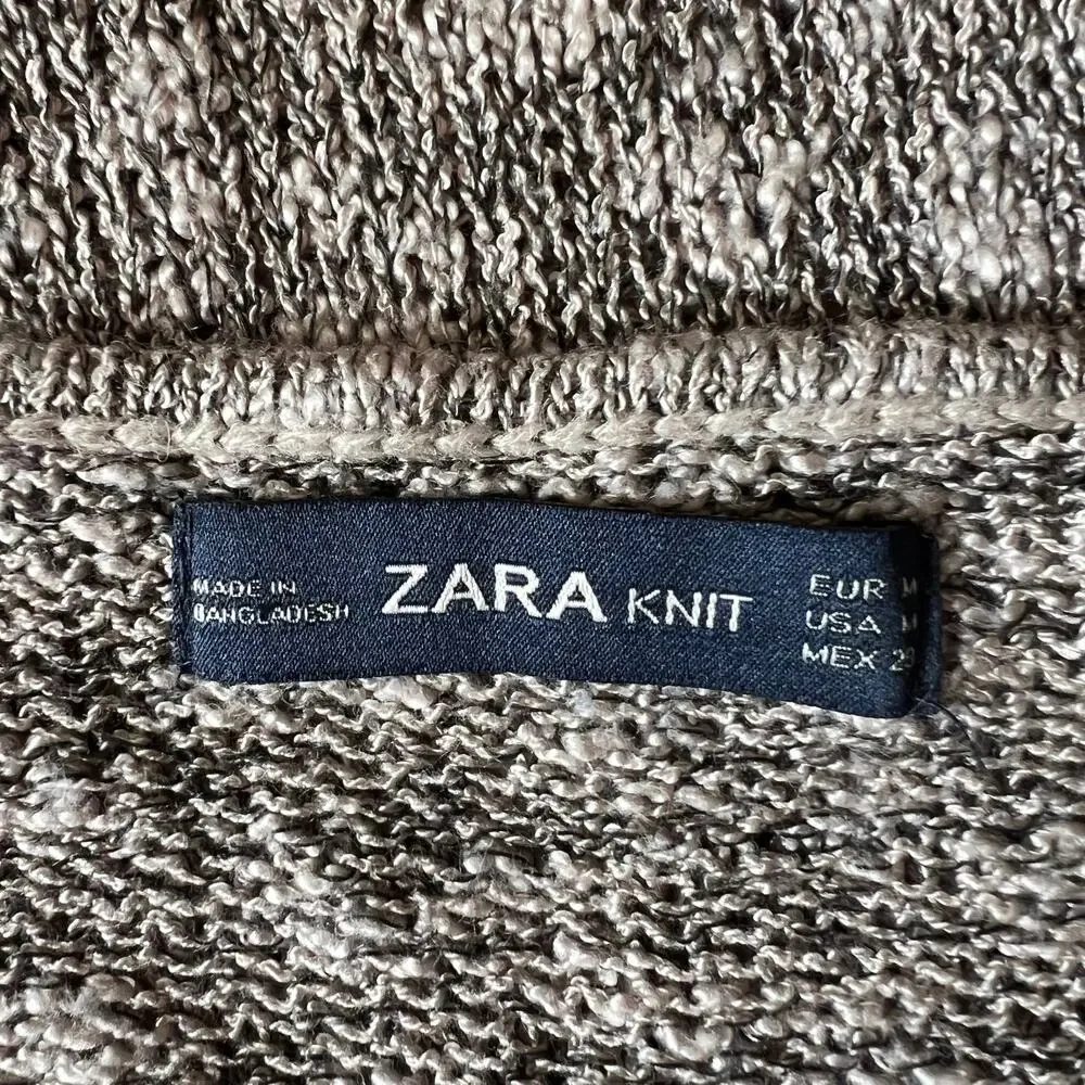 ZARA Brown Knit Long Sleeve Sweater Top, M